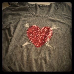 Torrid 2 Heart Sequined Sweater